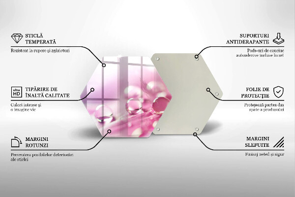 Tabla de cortar de vidrio Pétalos de flores de rocío