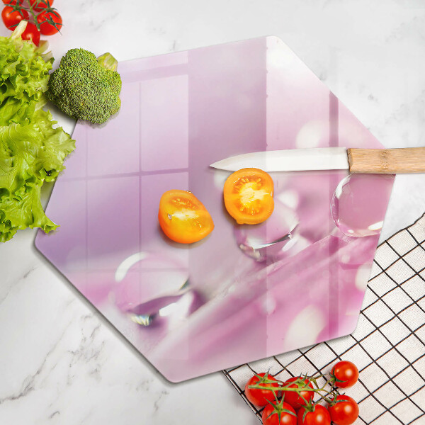 Tabla de cortar de vidrio Pétalos de flores de rocío