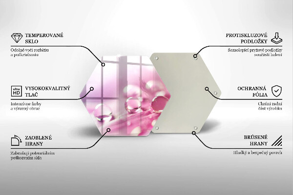 Tabla de cortar de vidrio Pétalos de flores de rocío