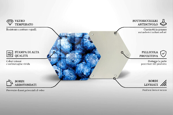 Tabla de cortar de vidrio Arándanos jugosos