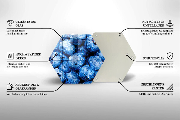 Tabla de cortar de vidrio Arándanos jugosos