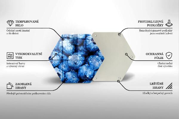Tabla de cortar de vidrio Arándanos jugosos