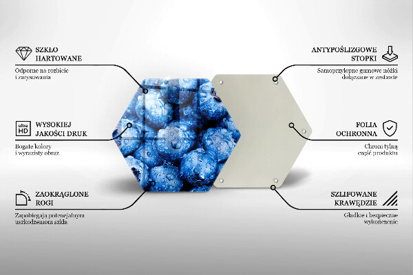 Tabla de cortar de vidrio Arándanos jugosos