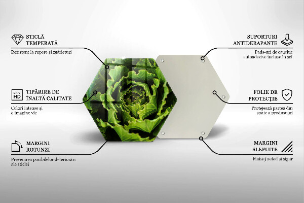 Tabla de cortar de vidrio Comer hojas de lechuga