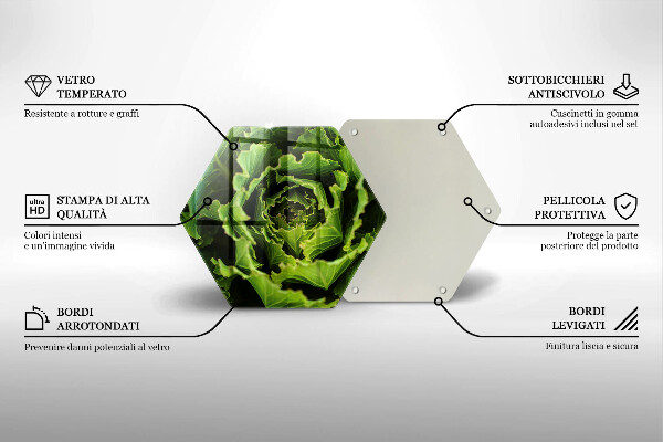 Tabla de cortar de vidrio Comer hojas de lechuga