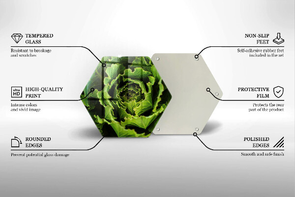 Tabla de cortar de vidrio Comer hojas de lechuga