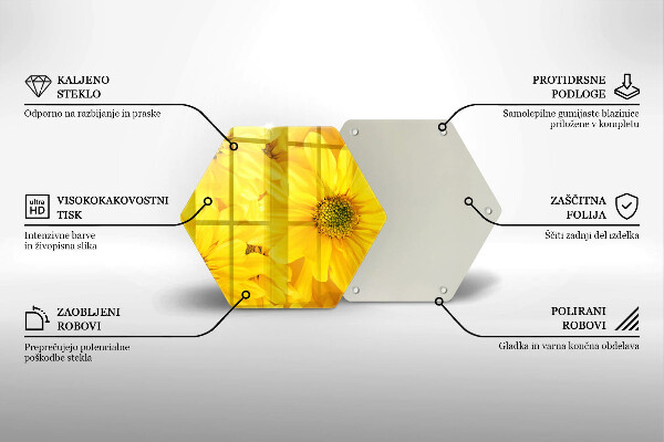 Tabla de cortar de vidrio Pétalos de flor
