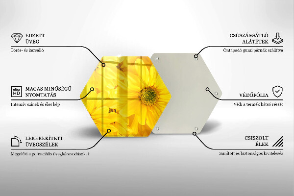 Tabla de cortar de vidrio Pétalos de flor