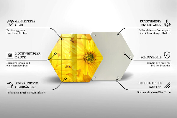 Tabla de cortar de vidrio Pétalos de flor