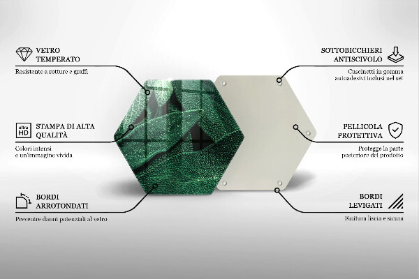 Tabla de cortar de vidrio Las hojas de la planta