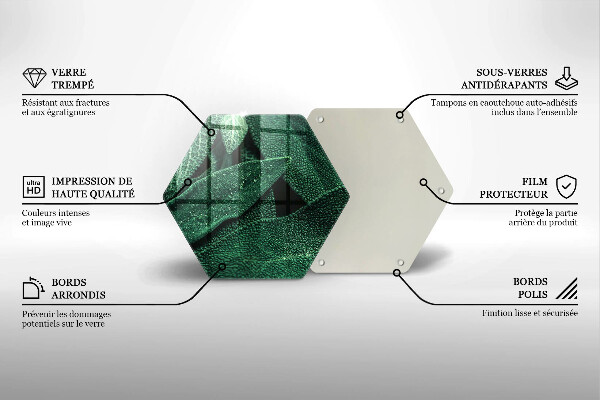 Tabla de cortar de vidrio Las hojas de la planta