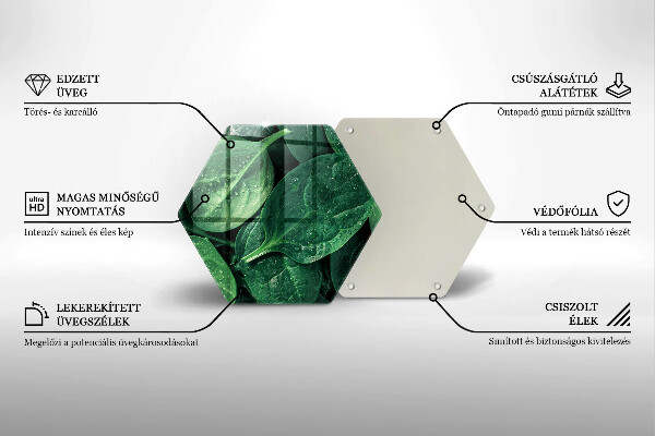 Tabla de cortar de vidrio Hojas de albahaca