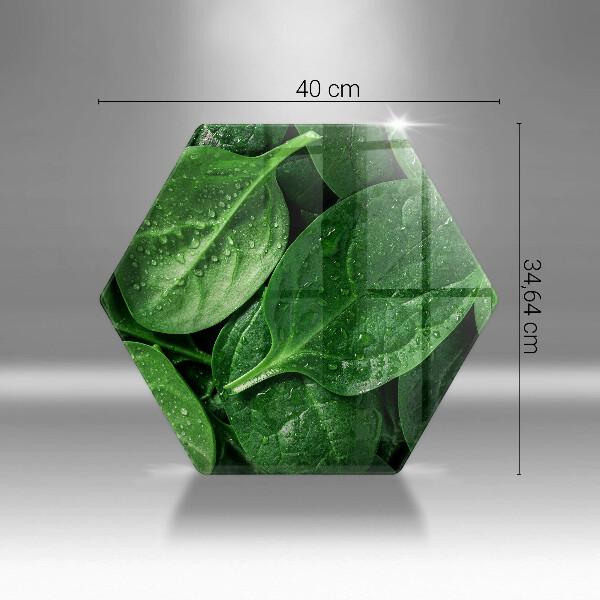 Tabla de cortar de vidrio Hojas de albahaca