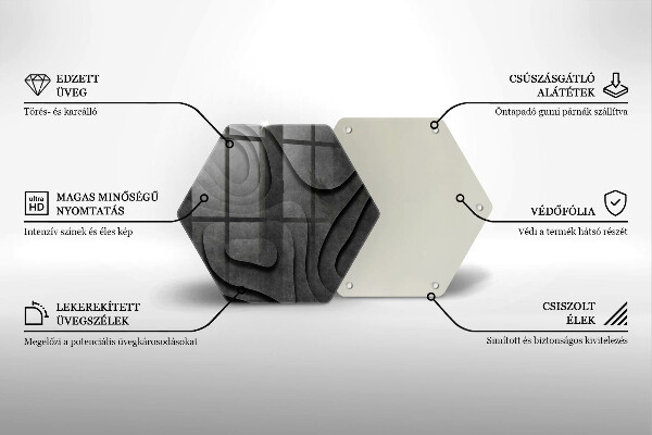 Tabla de cortar de vidrio Formas de piedra 3d