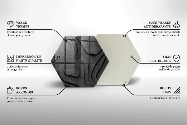 Tabla de cortar de vidrio Formas de piedra 3d