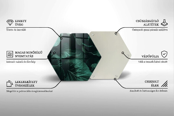 Tabla de cortar de vidrio Hojas oscuras salvajes