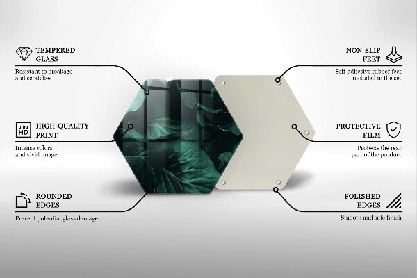 Tabla de cortar de vidrio Hojas oscuras salvajes