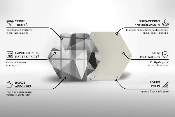 Tabla de cortar de vidrio Abstracción nítida concreta