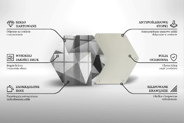 Tabla de cortar de vidrio Abstracción nítida concreta