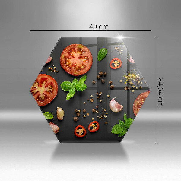 Tabla de cortar de vidrio Tomates y especias