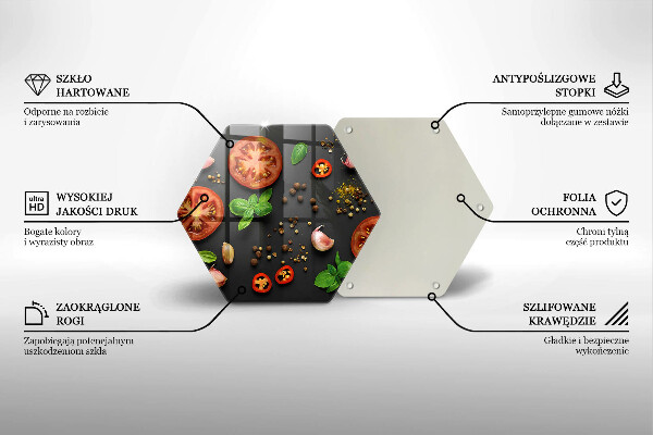 Tabla de cortar de vidrio Tomates y especias