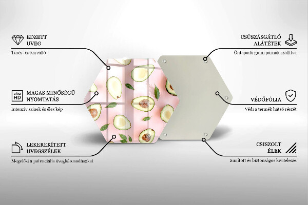 Tabla de cortar de vidrio Patrón de aguacate