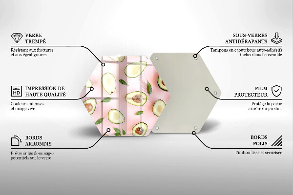 Tabla de cortar de vidrio Patrón de aguacate