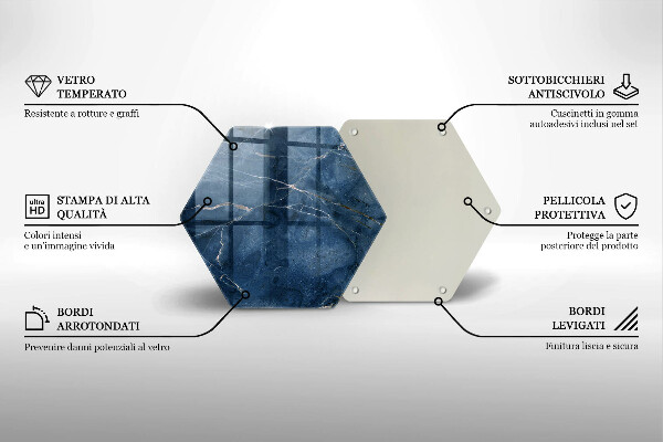 Tabla de cortar de vidrio Textura de piedra de mármol