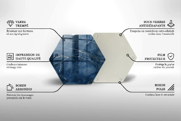 Tabla de cortar de vidrio Textura de piedra de mármol