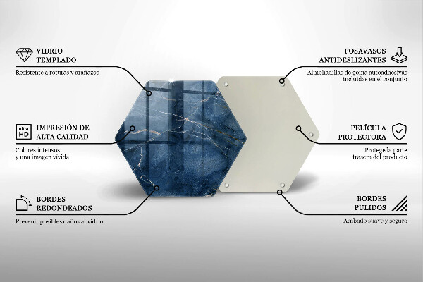 Tabla de cortar de vidrio Textura de piedra de mármol