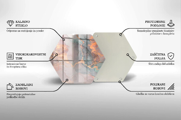 Tabla de cortar de vidrio Mármol con oro