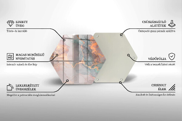 Tabla de cortar de vidrio Mármol con oro