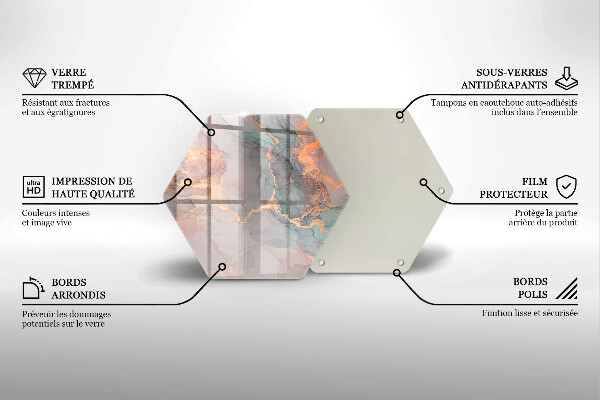 Tabla de cortar de vidrio Mármol con oro