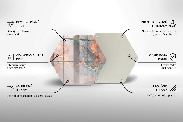 Tabla de cortar de vidrio Mármol con oro