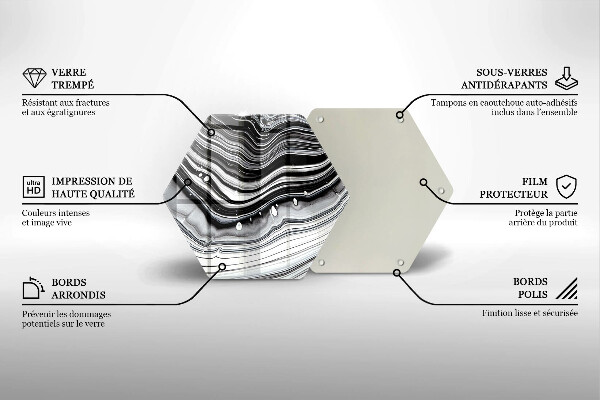 Tabla de cortar de vidrio Abstracción de tinta