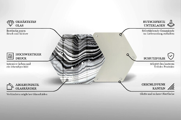 Tabla de cortar de vidrio Abstracción de tinta