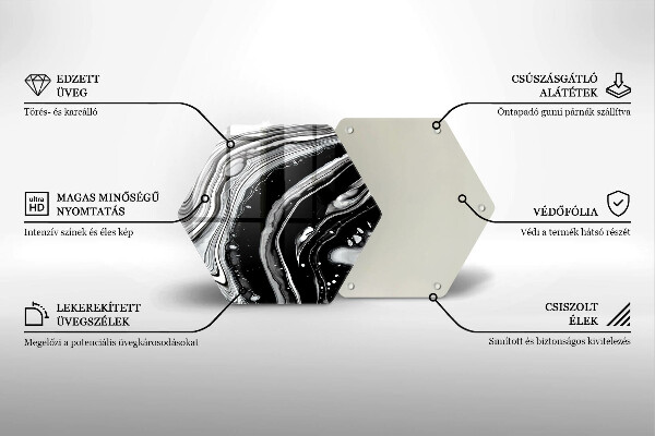 Tabla de cortar de vidrio Abstracción de tinta