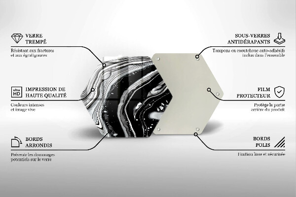 Tabla de cortar de vidrio Abstracción de tinta