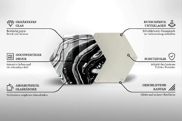 Tabla de cortar de vidrio Abstracción de tinta
