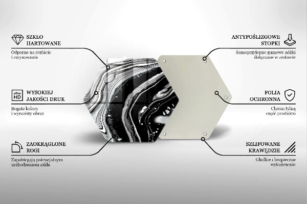 Tabla de cortar de vidrio Abstracción de tinta
