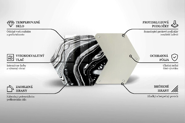 Tabla de cortar de vidrio Abstracción de tinta