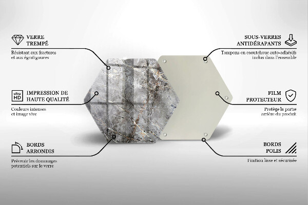 Tabla de cortar de vidrio Textura de piedra
