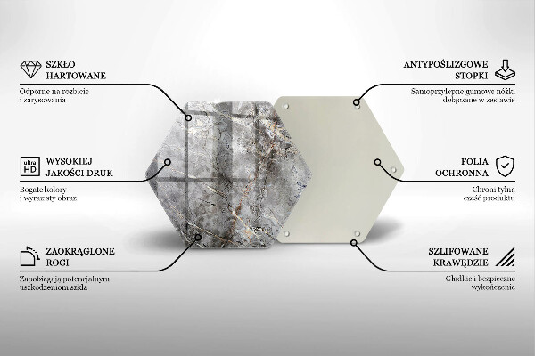 Tabla de cortar de vidrio Textura de piedra