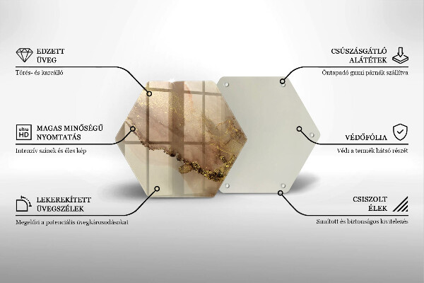 Tabla de cortar de vidrio Abstracción de oro
