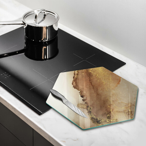Tabla de cortar de vidrio Abstracción de oro