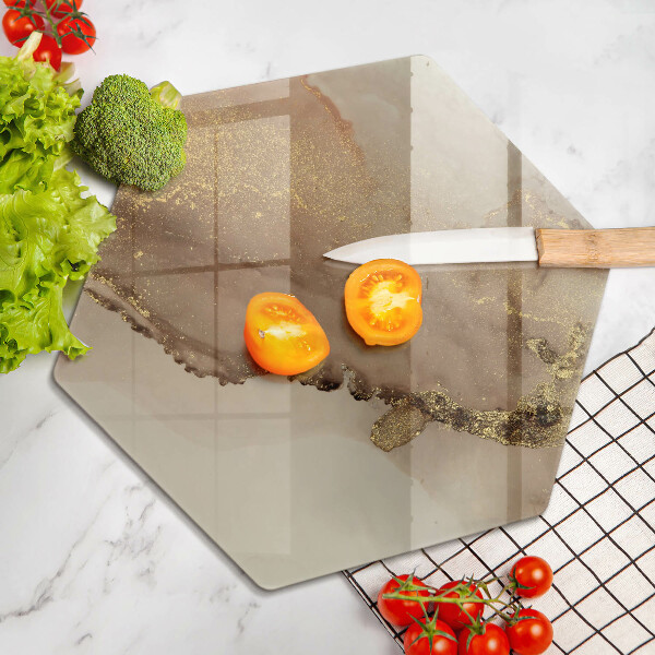 Tabla de cortar de vidrio Abstracción de oro