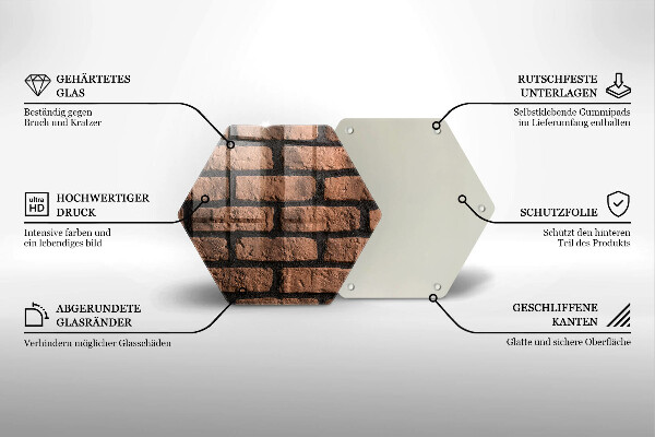 Tabla de cortar de vidrio Pared de ladrillos