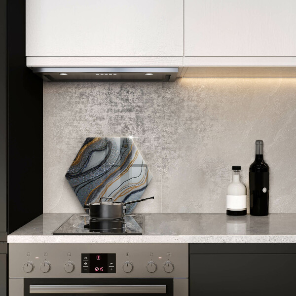 Tabla de cortar de vidrio Roca con oro