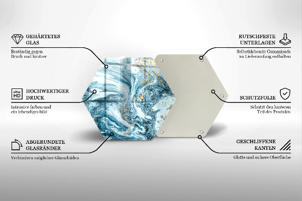 Tabla de cortar de vidrio Estructura con oro