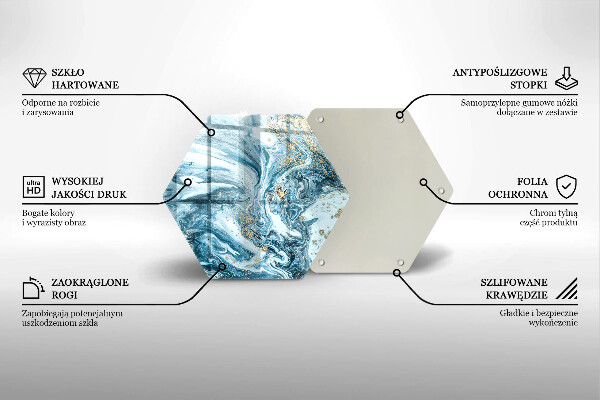 Tabla de cortar de vidrio Estructura con oro